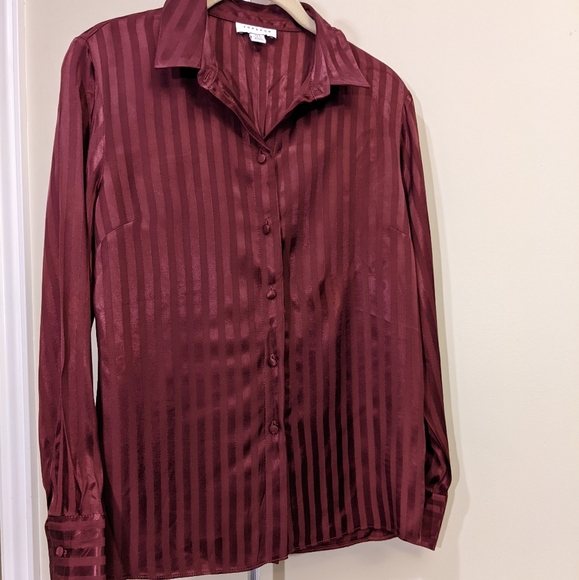 Topshop, Maroon Blouse, Size 4 - Picture 2 of 4